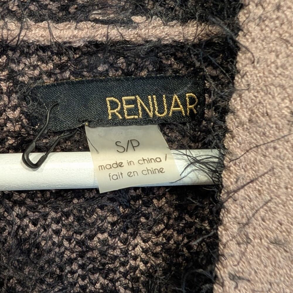Renuar Cardigan Sweater Open Front Mauve/Black Design Casual Travel - Size S - Picture 6 of 8